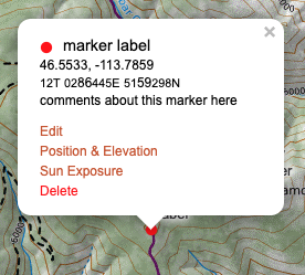 marker info display